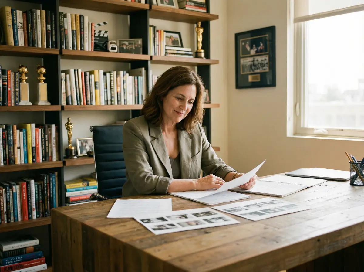 资深制片人在办公室审阅剧本的 俄罗斯美女 场景